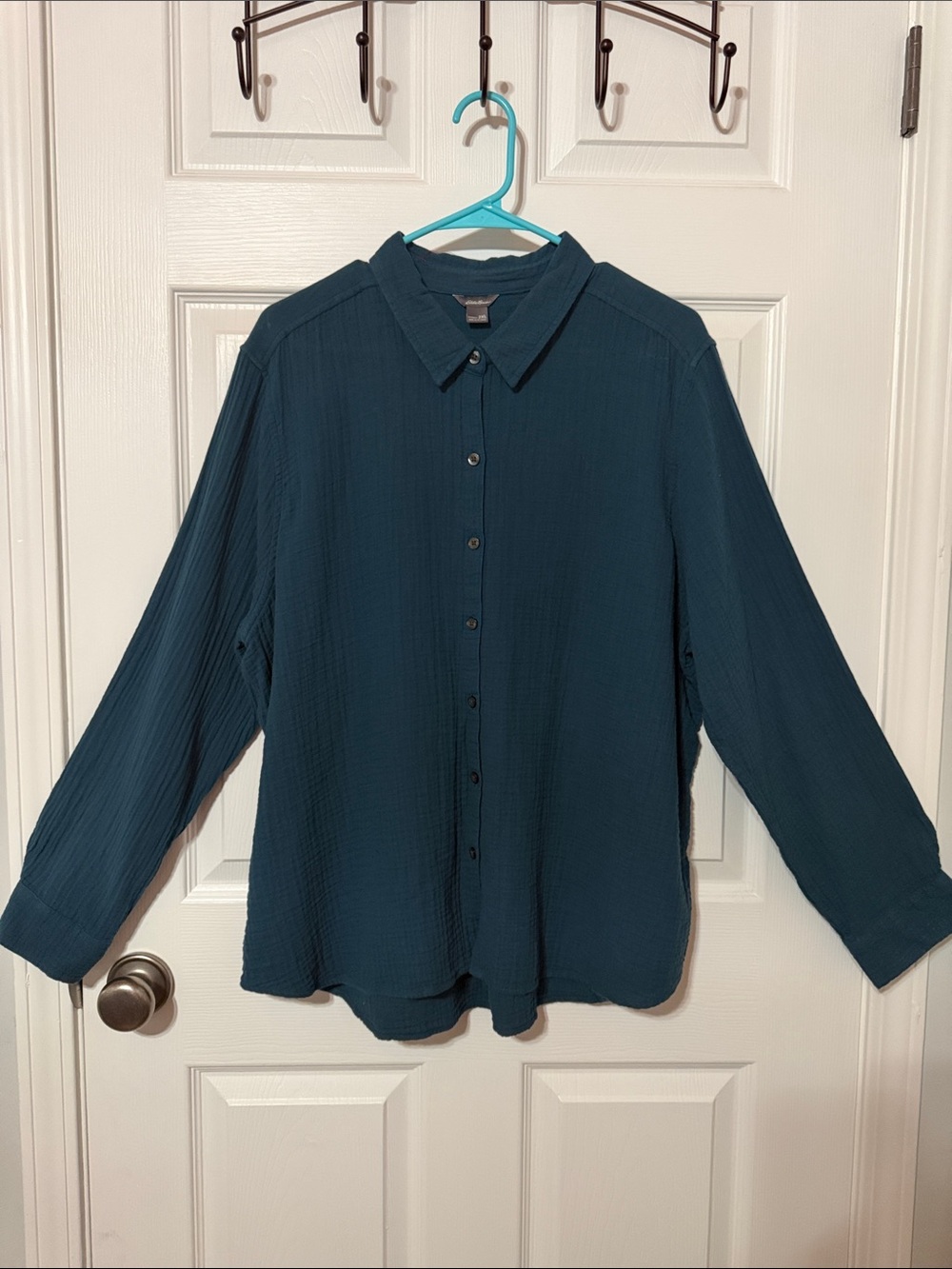 Eddie Bauer Deep Teal Button-Down Shirt